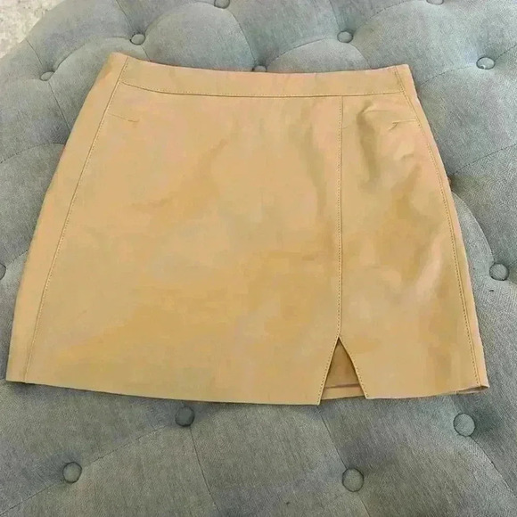 NEW LITA 100% Lamb Leather Skirt ~ Iced Coffee ~ size 6 ~ GORGEOUS! - Picture 3 of 7